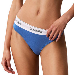 Calvin Klein Βαμβακερό Γυναικείο String Μπλε LV00QF8518