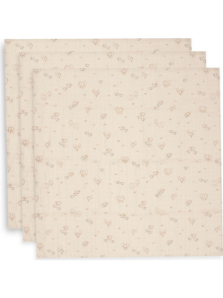 Jollein Woolly Πάνες Αγκαλιάς Μπεζ 70x70cm 3τμχ 535-851-68199