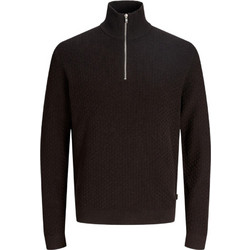 Jack & Jones Ανδρική Πλεκτή Μπλούζα με Φερμουάρ Καφέ 12305683
