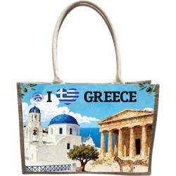 Tradesor Greece Υφασμάτινη Τσάντα Θαλάσσης Ώμου Μπλε 25x36cm 871897