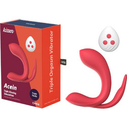 CHISA Novelties Acein Κλειτοριδικός Δονητής G-Spot για Ζευγάρια με Τηλεχειριστήριο 14.8cm Κόκκινος
