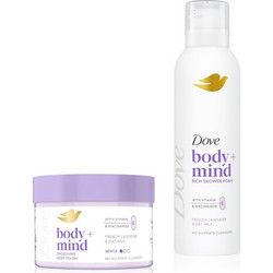 Dove French Lavender & Oat Milk Body Scrub 295ml + Shower Gel 200ml