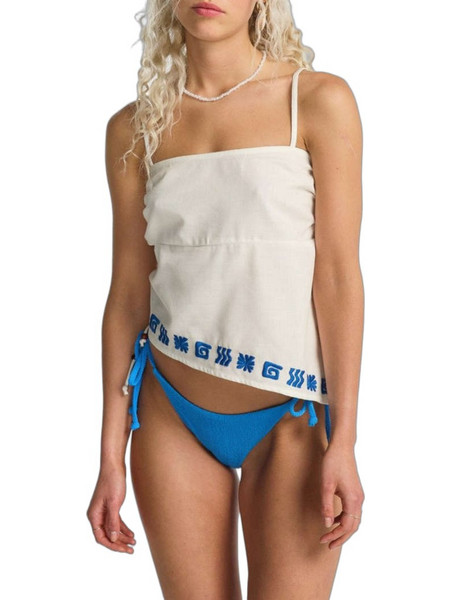 Billabong Sun Stamp Γυναικείο Καλοκαιρινό Crop Top Βαμβακερό Λευκό 24B061605