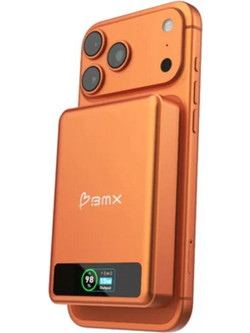 BMX SolidSafe Wireless Magsafe Power Bank 10000mAh 20W με Ενσωματωμένο Καλώδιο USB-C Orange