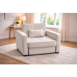 All4Home Πολυθρόνα Κρεβάτι Ανακλινόμενη Μπεζ Dafne 2770000011