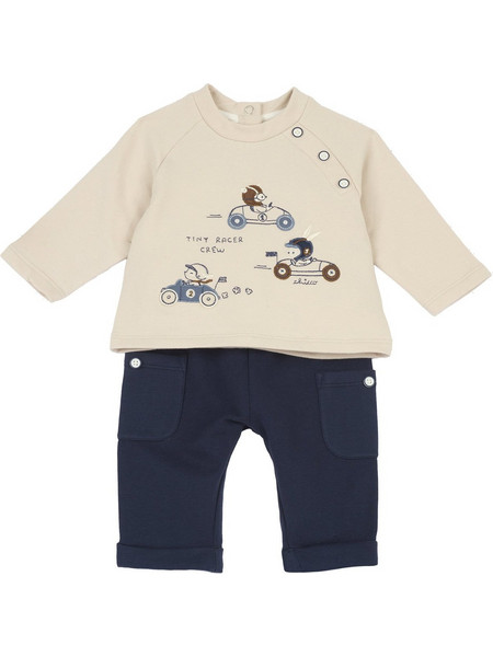Chicco Βρεφικό Σετ για Αγόρι Χειμωνιάτικο Μπεζ Navy Μπλε 102874-085