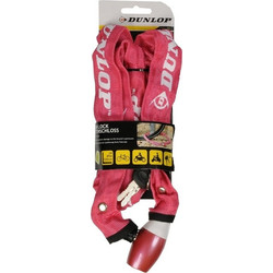 Dunlop Αντικλεπτική Αλυσίδα Μηχανής με Κλειδαριά 120cm Κόκκινη