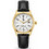 GG Luxe The Timeless Γυναικείο Ρολόι με Μαύρο Δερμάτινο Λουράκι & Χρυσό Λευκό Καντράν