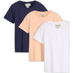 Bonprix Σετ Παιδικά T-Shirt Κοντομάνικα Navy Μπλε Σομόν Λευκό 949714