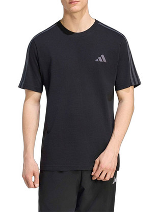 Adidas 3S 3-Stripes Sj LC Ανδρικό Αθλητικό T-Shirt Μαύρο KY4110