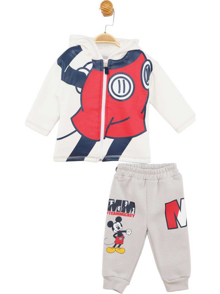 Cimpa Mickey Mouse Βρεφικό Σετ Φόρμας για Αγόρι Χειμωνιάτικο Γκρι Κόκκινο MC21126