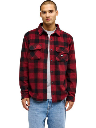 Quiksilver Ανδρικό Πουκάμισο Βαμβακερό Καρό Μακρυμάνικο Κανονική Γραμμή Overshirt Μπορντό EQYPF03092-RRE1