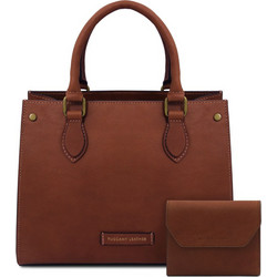 Tuscany Leather Γυναικεία Τσάντα Χειρός Δερμάτινη Καφέ TL142680