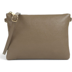 Passaggio Leather Γυναικεία Τσάντα Χιαστί Δερμάτινη Καφέ με Στενό Λουρί 5011-KR-01