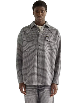 Wrangler Ανδρικό Πουκάμισο Καρό Overshirt Μαύρο 112387000