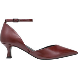Nine West KORY3 Γόβες Δερμάτινες με Λεπτό Χαμηλό Τακούνι & Λουράκι Καφέ 60-600