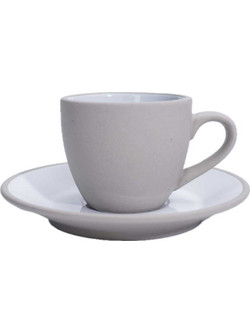Yuk Φλιτζάνι Espresso & Ελληνικού Καφέ Πορσελάνης Γκρι 90ml KU12ND