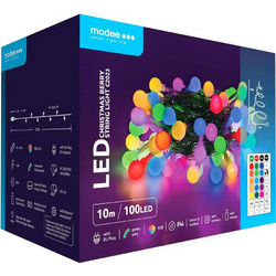 Modee Lighting 100 Χριστουγεννιάτικα Λαμπάκια LED σε Σειρά Εξωτερικού Χώρου Πολύχρωμα 10m 40.004.0027