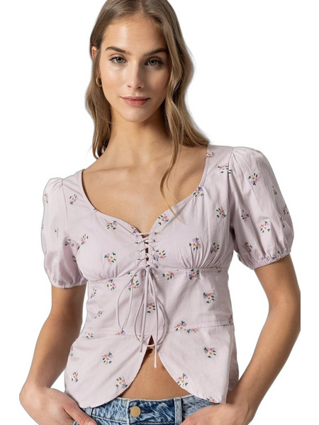 Tiffosi Γυναικείο Καλοκαιρινό Crop Top Λιλά 10049105