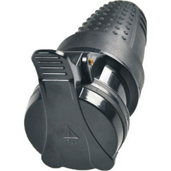 SOLIGHT Rubber socket IP44 black (P77)