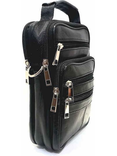 DOMLEATHERS DOMLEATHERS ΔΕΡΜΑΤΙΝΟ ΤΣΑΝΤΑΚΙ ΩΜΟΥ ΜΕΣΑΊΟΥ ΜΕΓΕΘΟΥΣ CDL 300 ΜΑΥΡΟ