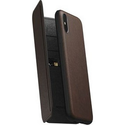 Nomad Tri Folio Leather Book Brown (iPhone XS Max)