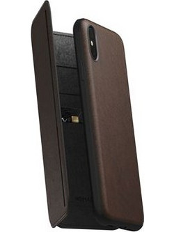 Nomad Tri Folio Leather Book Brown (iPhone XS Max)