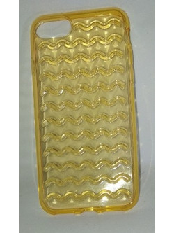 Θήκη Case Apple Iphone 4/4S/5 clear Orange with wavy designs (OEM)