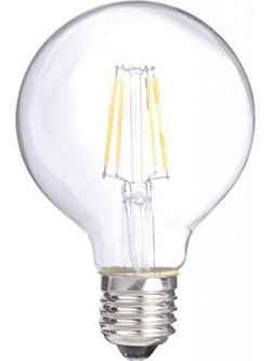 Λάμπα Edison Led Οικονομίας A Class Dimmable Θερμό E27/6W Zaros G95-6W