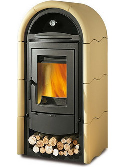 La Nordica Stefany Forno BII Parchment Μαντεμένια Ξυλόσομπα με Φούρνο 12.5kW