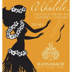 Hannabach 232 MT Concert Σετ 4 Χορδές Ukelele Nylon Medium Tension 1/4