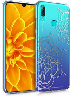 Θήκη Σιλικόνης Huawei P Smart (2019) - Flower Twins Silver/Transparent by KW (200-105-626)