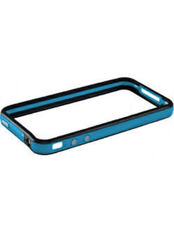 VOLTE-TEL ΘΗΚΗ IPHONE 4G/4S BUMPER METAL BUTTON LIGHT BLUE-BLACK