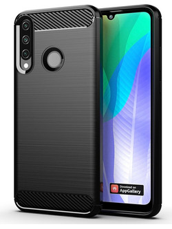 Powertech Carbon Flex Back Cover Black (Huawei Y6p)