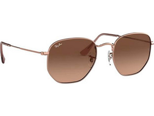 Ray-Ban RB3548N 9069/A5 Ανδρικά Γυαλιά Ηλίου Πολυγωνικά Μεταλλικά Χρυσά με Καφέ Degradee Φακό