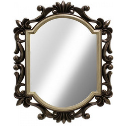 Καθρέφτης τοίχου πλαστικός σε χρώμα Dark Brown/Gold, 75x60εκ