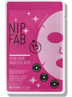 Nip + Fab Teen Skin Fix Salicylic Acid Sheet Μάσκα Προσώπου για Ακμή με Υαλουρονικό 25ml