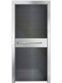 NXS Πόρτα S610 Ασφαλείας Εισόδου Γυάλινη Grey
