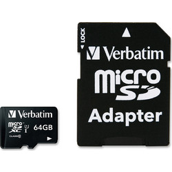 Verbatim Premium microSDXC 64GB Class 10 U1 UHS-I + Adapter