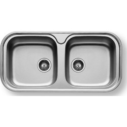 Pyramis Jumbo Twin Ένθετος Νεροχύτης Inox Σατινέ 96x48cm