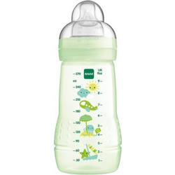 Mam Easy Active Πλαστικό Μπιμπερό με Θηλή Σιλικόνης 2m+ Airplain Green 270ml