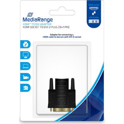 MediaRange HDMI to DVI adapter, gold-plated, HDMI socket/DVI-D plug (18+1 Pin) black (MRCS170)