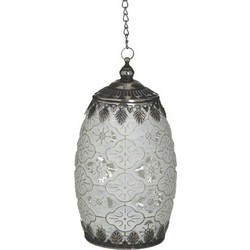 Φανάρι Led 3-70-912-0138 10Χ18 Antique White-Silver Inart Μέταλλο,Γυαλί