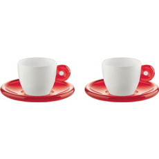 Guzzini Gocce Φλιτζάνι Espresso Πορσελάνινα Κόκκινα 50ml 2τμχ
