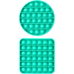 Pop It Fidget - Συσκευασία 2 τεμαχίων Square & Round Mint (2τμχ)