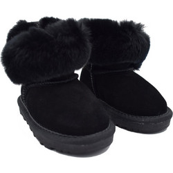 Monnalisa Παιδικά Μποτάκια Μαύρα Suede με Γούνα 8C40100050