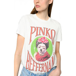 PINKO T-SHIRT LUNEDI LOGO FRIDA CHI-HALO LUCIA HEFFERNAN ΛΕΥΚΟ