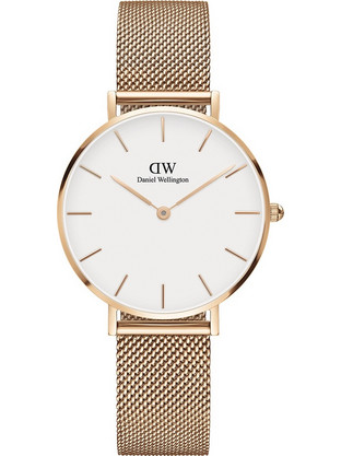 Daniel Wellington Petite Γυναικείο Ρολόι με Ροζ Χρυσό Μεταλλικό Μπρασελέ DW00100163