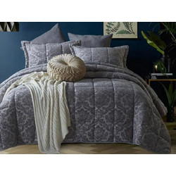 Γαρύφαλλο Πάπλωμα Υπέρδιπλο 220x240 Microsatin Jacquard Γκρι