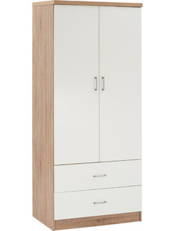HomeMarkt Δίφυλλη Ντουλάπα Ρούχων Λευκή 80x42.5x180.5cm HM338.06